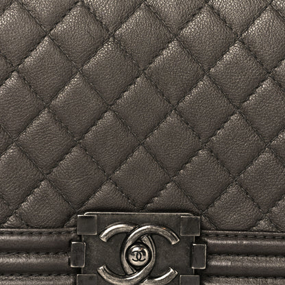 Chanel Metallic Calfskin Quilted Medium Boy Flap Pewter 8 of 10