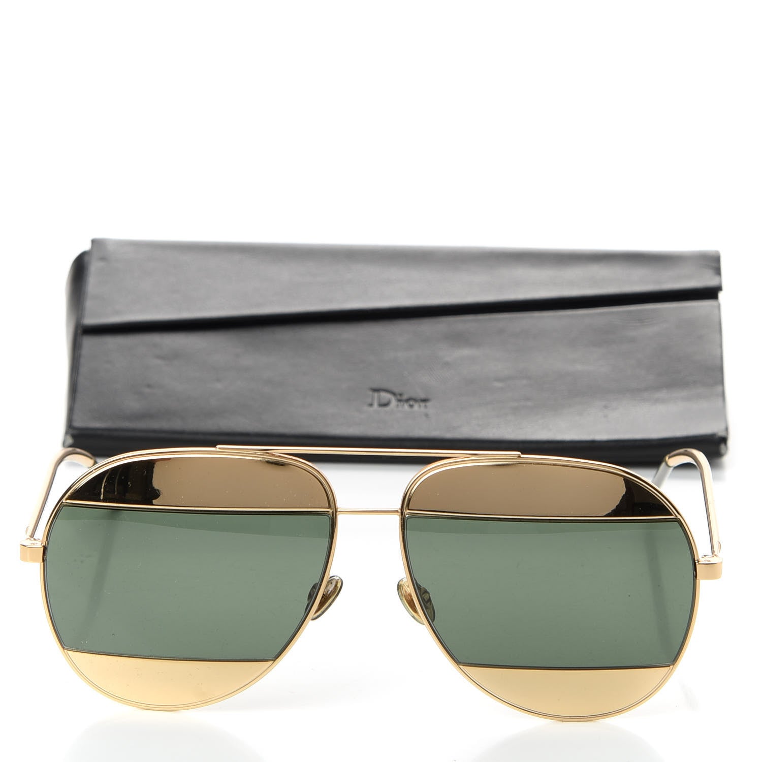 Christian Dior Metal Split 1 Aviator Sunglasses Gold 7 of 7