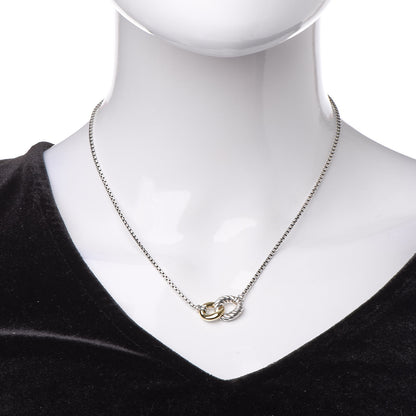 David Yurman Sterling Silver 18K Yellow Gold Belmont Pendant Necklace 2 of 5