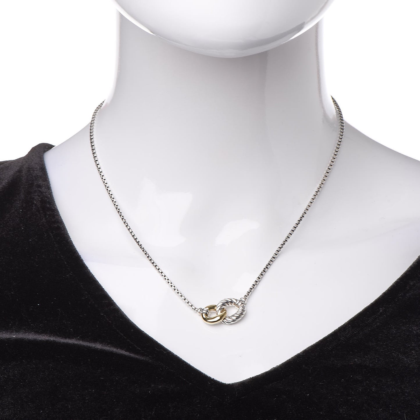 Sterling Silver 18K Yellow Gold Belmont Pendant Necklace