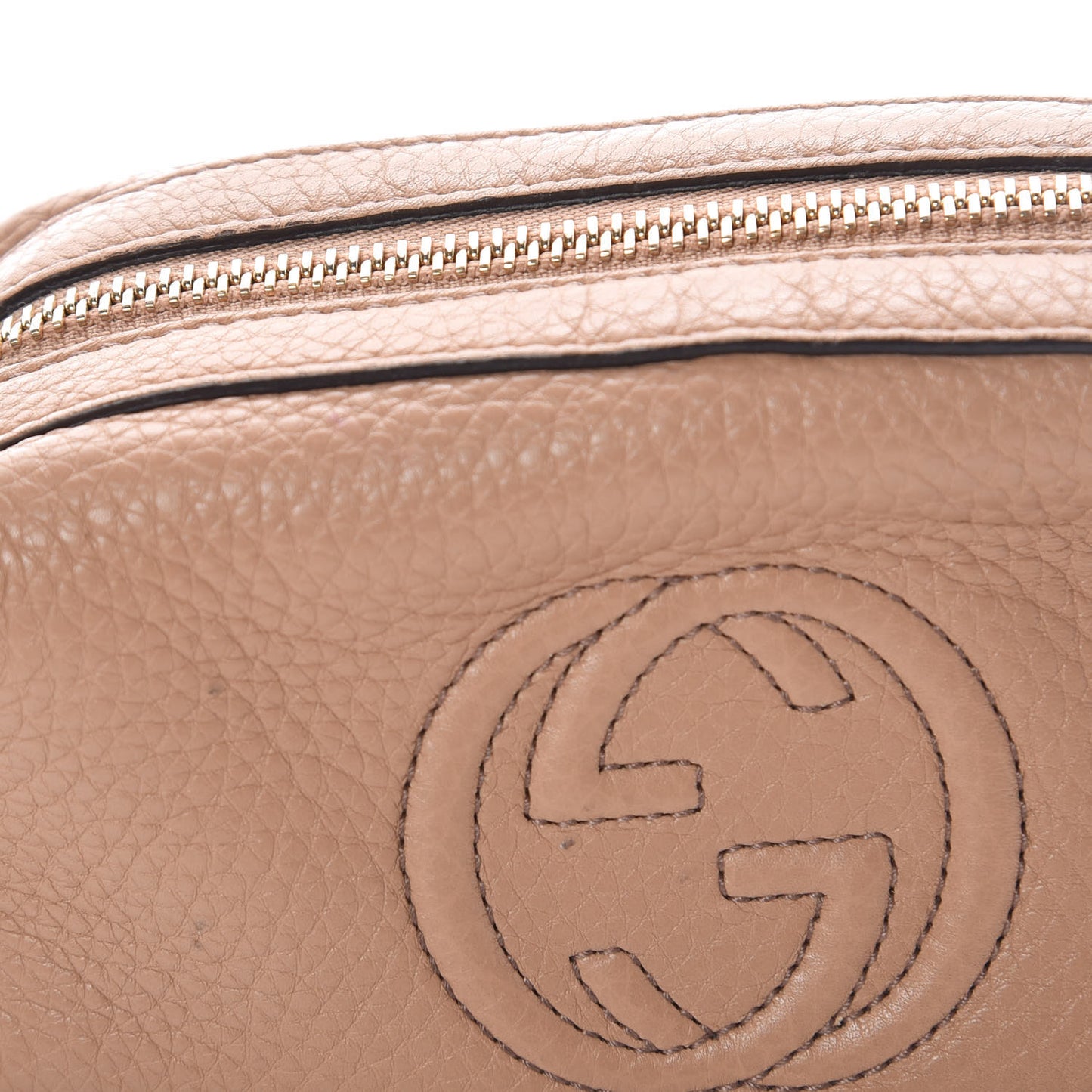 Pebbled Calfskin Soho Small Cosmetic Case Camelia