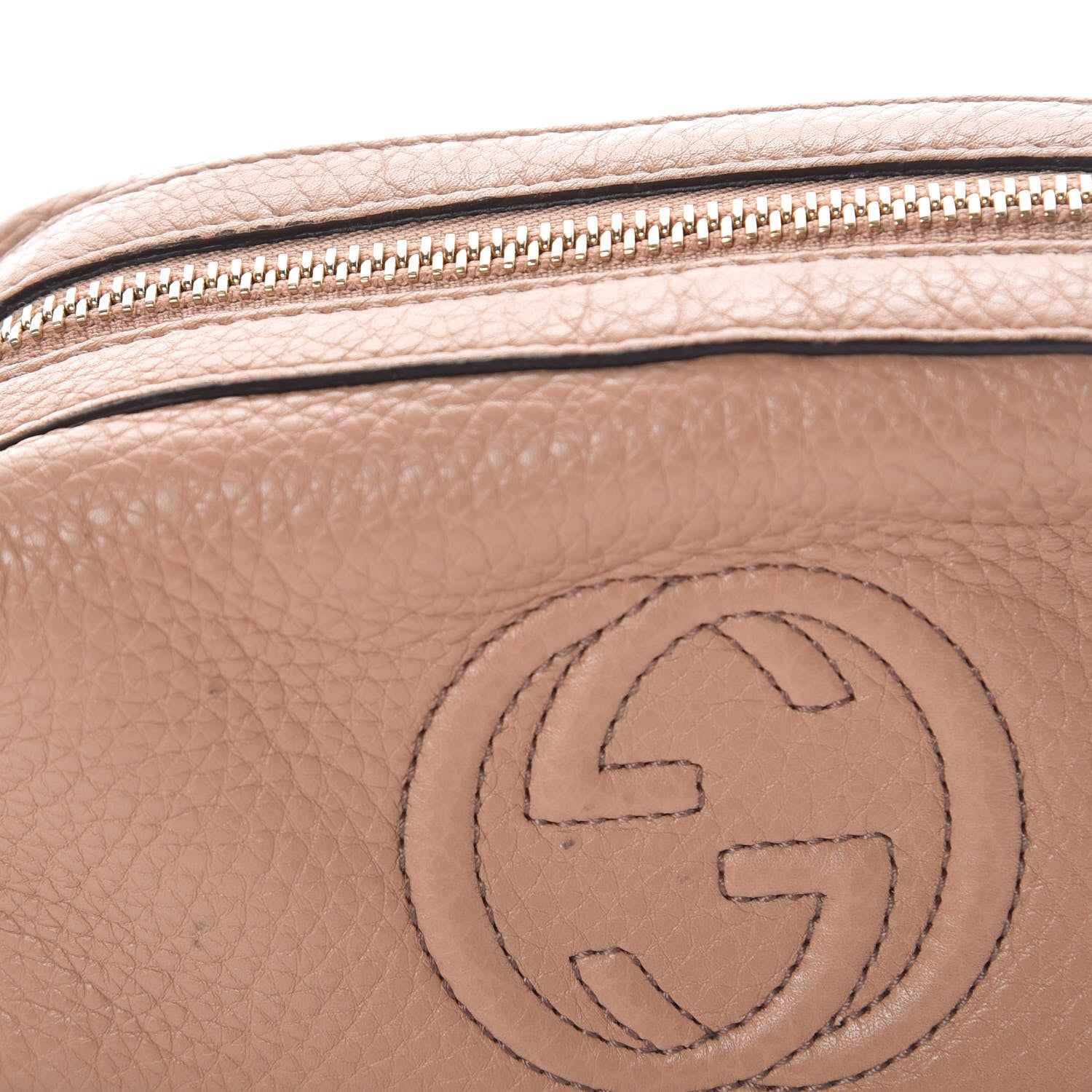 Gucci Pebbled Calfskin Soho Small Cosmetic Case Camelia 13 of 15