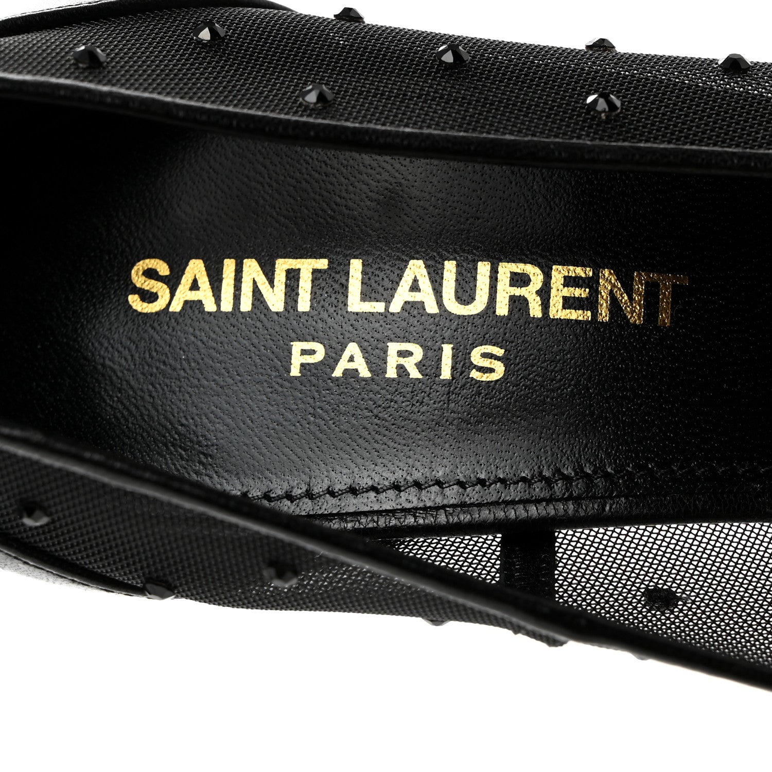 Saint Laurent Rhinestone Mesh 105 Anja Pumps 36.5 Black 6 of 7