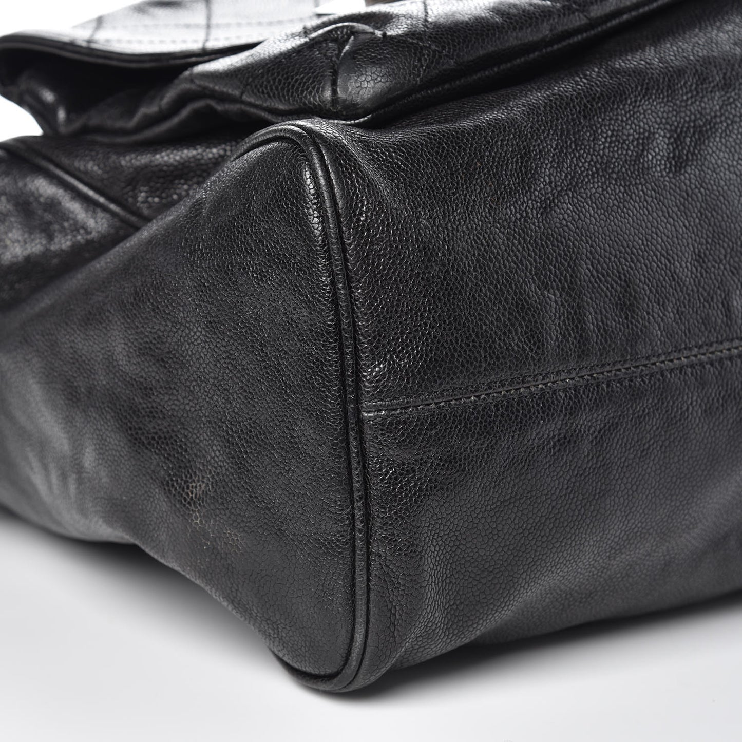 Glazed Caviar Large Pocket In The City Tote Black