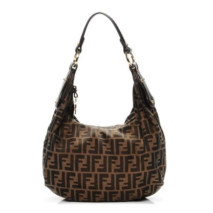 Fendi Zucca Cuoio Lucido Small Chef Hobo Tobacco Moro 1 of 8