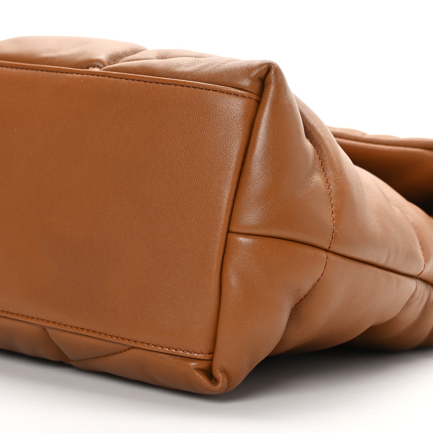 Saint Laurent Lambskin Quilted Medium Loulou Puffer Monogram Chain Satchel Miel Dark 9 of 9