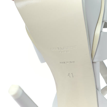 Saint Laurent Calfskin Tribute 105 Platform Sandals 41 Porcellana 6 of 8