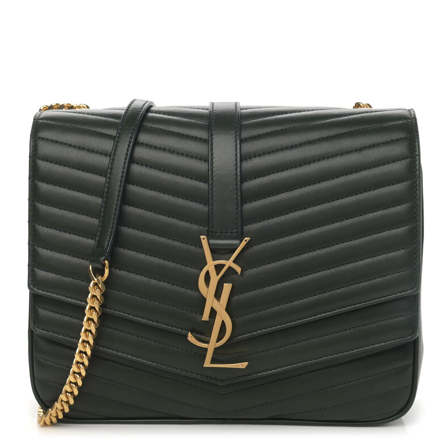 Saint Laurent Lambskin Matelasse Chevron Monogram Medium Sulpice Bag Black 1 of 16