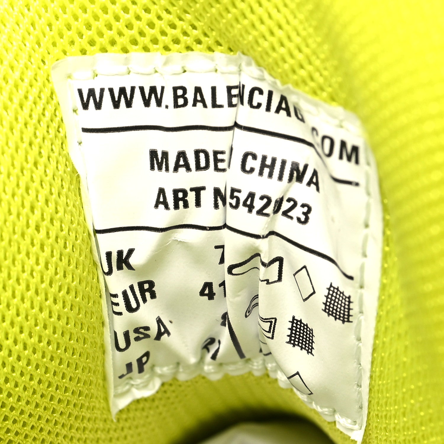 Balenciaga Mesh Rubber Mens Track Sneakers 41 Acid Lime 9 of 10