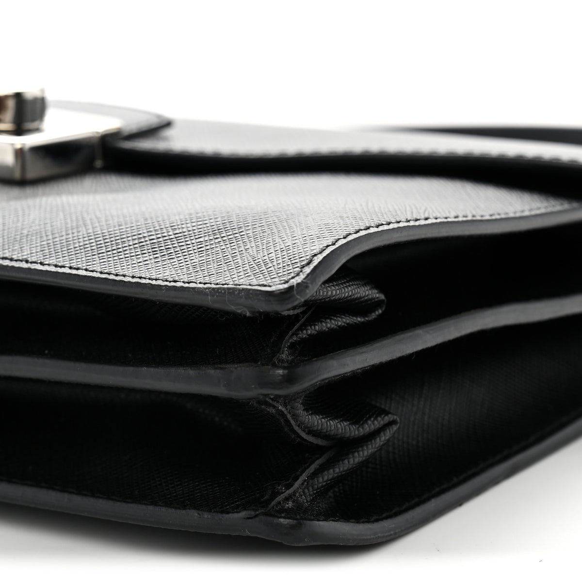 Prada Saffiano Lux Sound Crossbody Bag Black 9 of 11