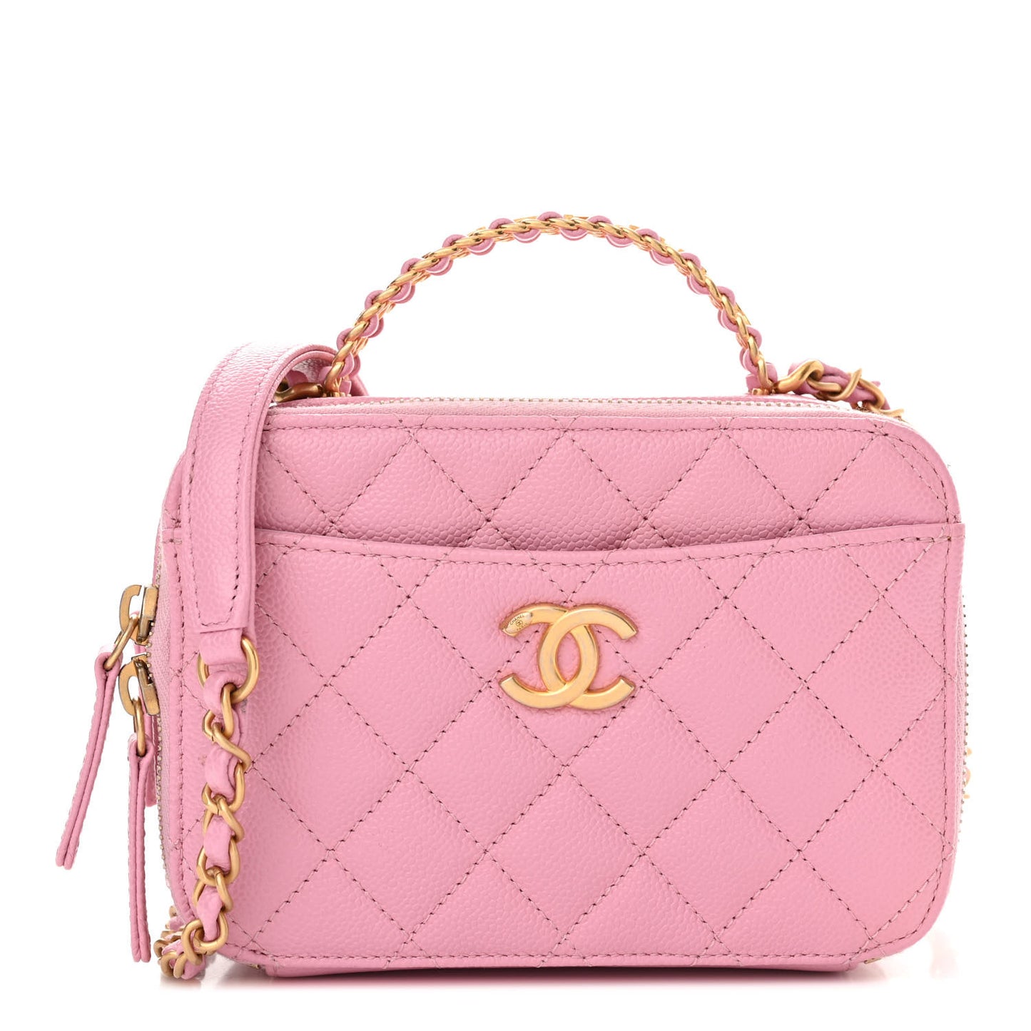 Caviar Quilted Pick Me Up Mini Vanity Case Pink