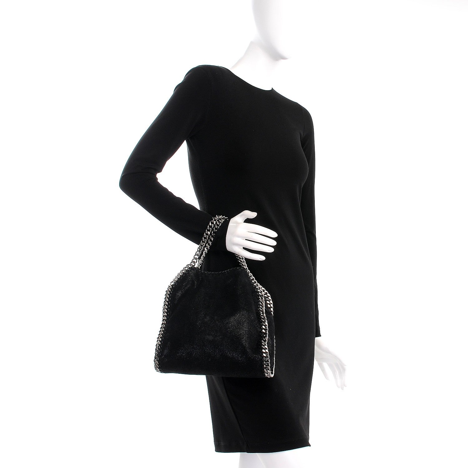 Stella McCartney Shaggy Deer Mini Falabella Tote Black 3 of 12