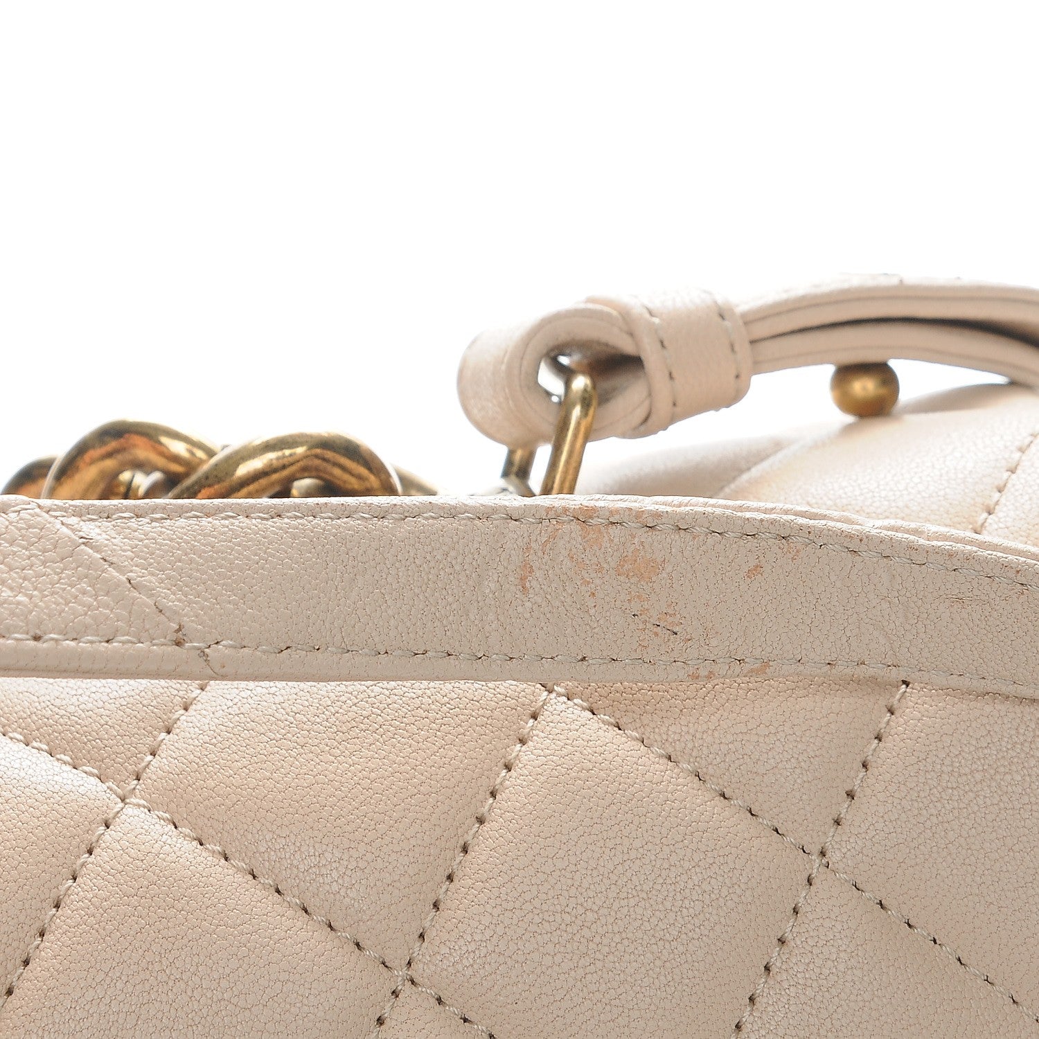 Chanel Shiny Sheepskin Quilted Large Trapezio Flap Beige 8 of 9