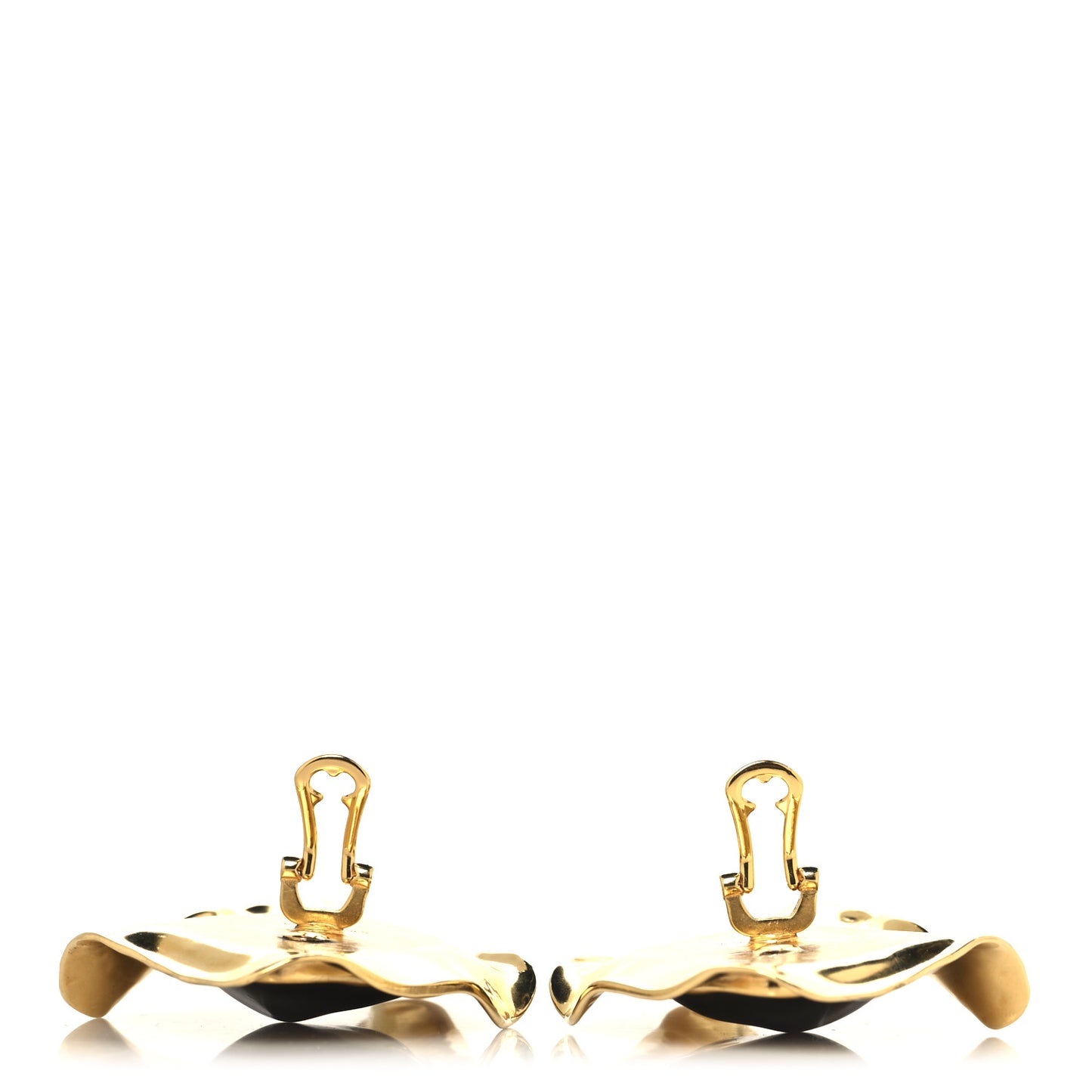 Brass Resin Clip On Earrings Gold Amber