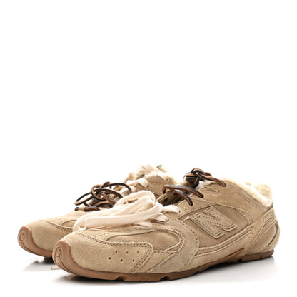 Miu Miu X NEW BALANCE Suede Shearling 530 SL Sneakers 37 Ecru 4 of 9