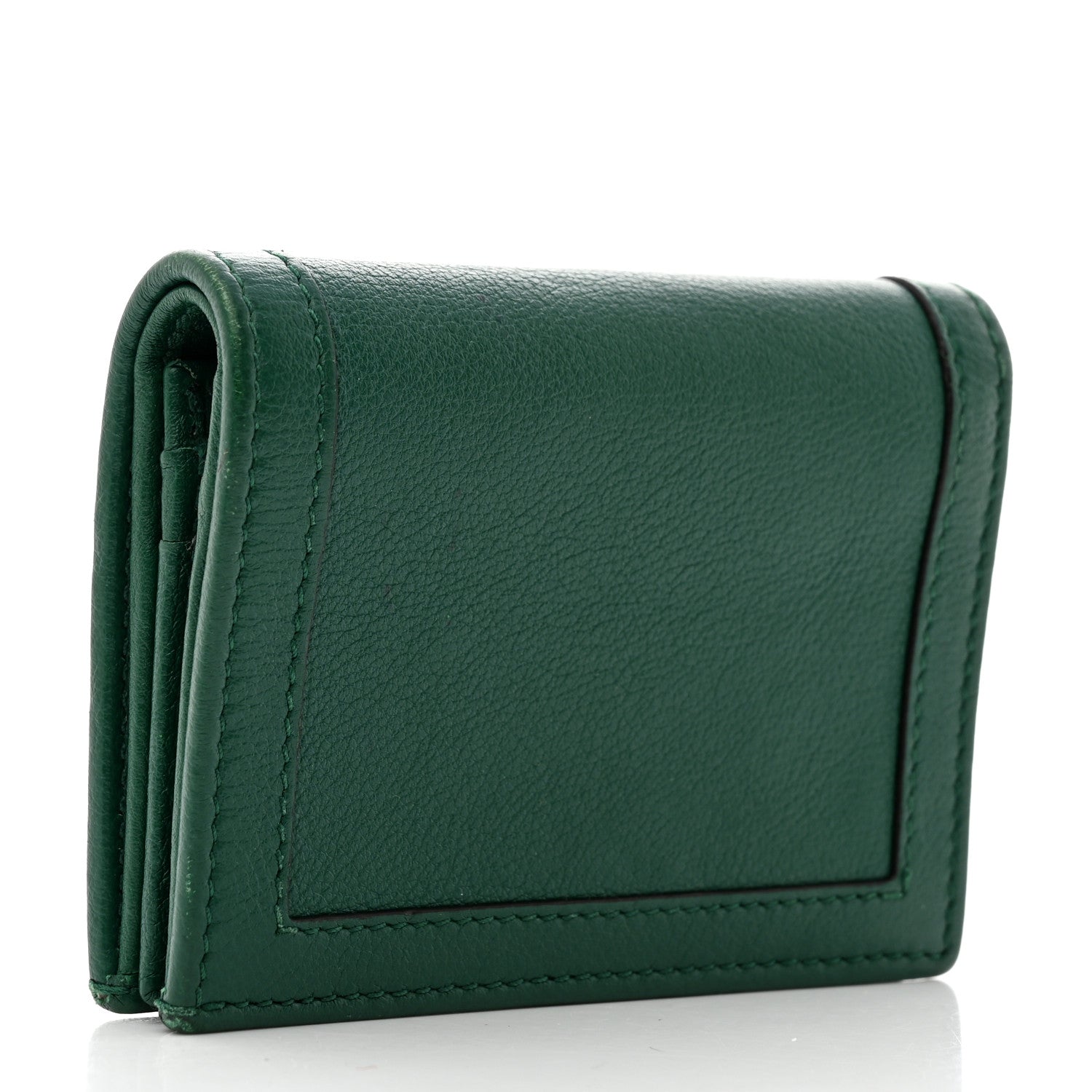 Gucci Wonka Grain Calfskin Diana Card Case Wallet Emerald 3 of 10