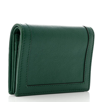 Gucci Wonka Grain Calfskin Diana Card Case Wallet Emerald 3 of 10