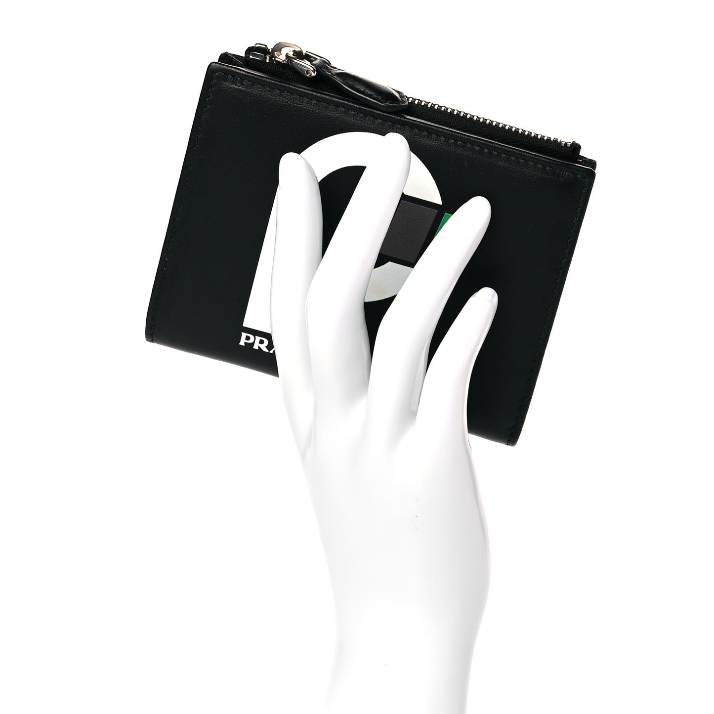 Calfskin Racing Logo Wallet Black Green