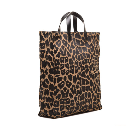 Fendi Jacquard Leopard Print Shopping Tote Brown 3 of 9