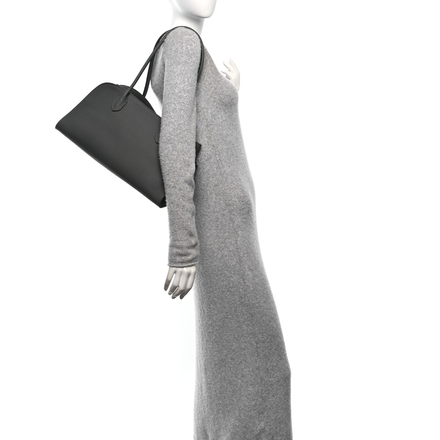 Grained Calfskin Margaux Shoulder 12 Timouse Grey