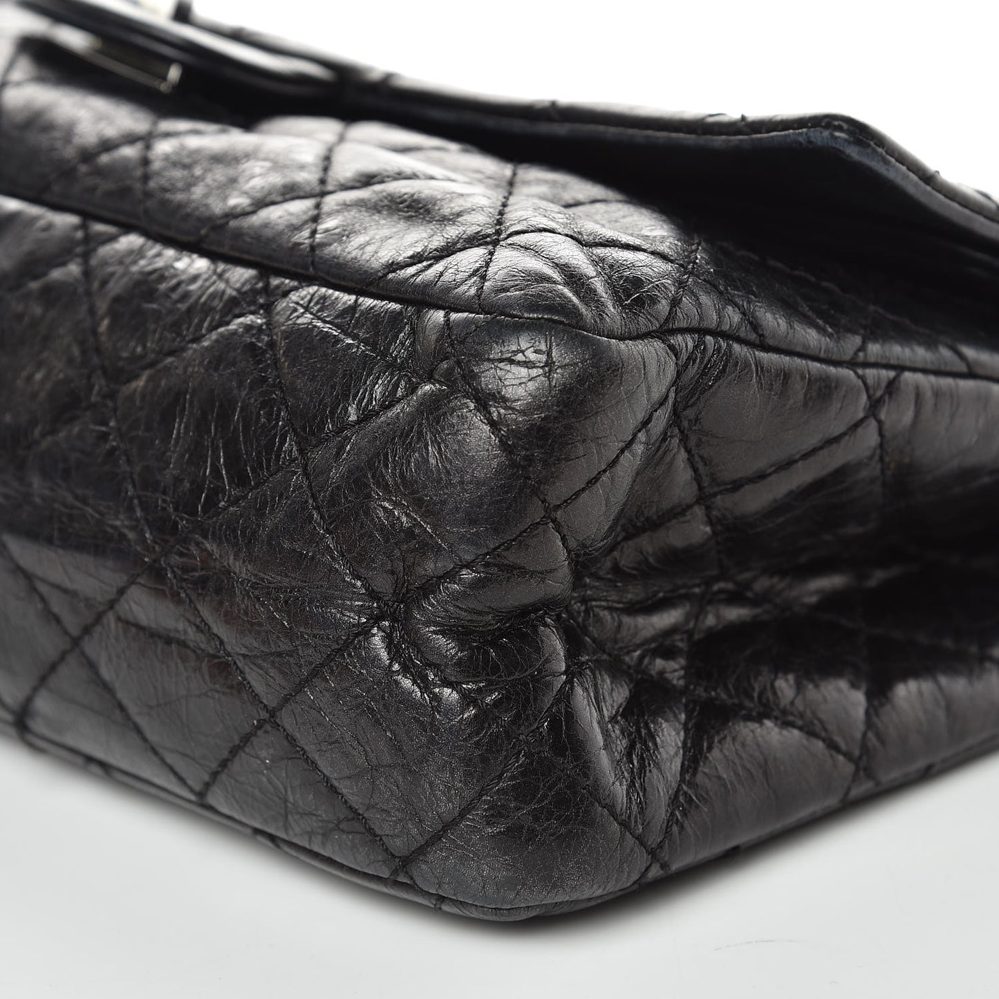 Metallic Aged Calfskin Quilted 2.55 Reissue 226 Flap Black