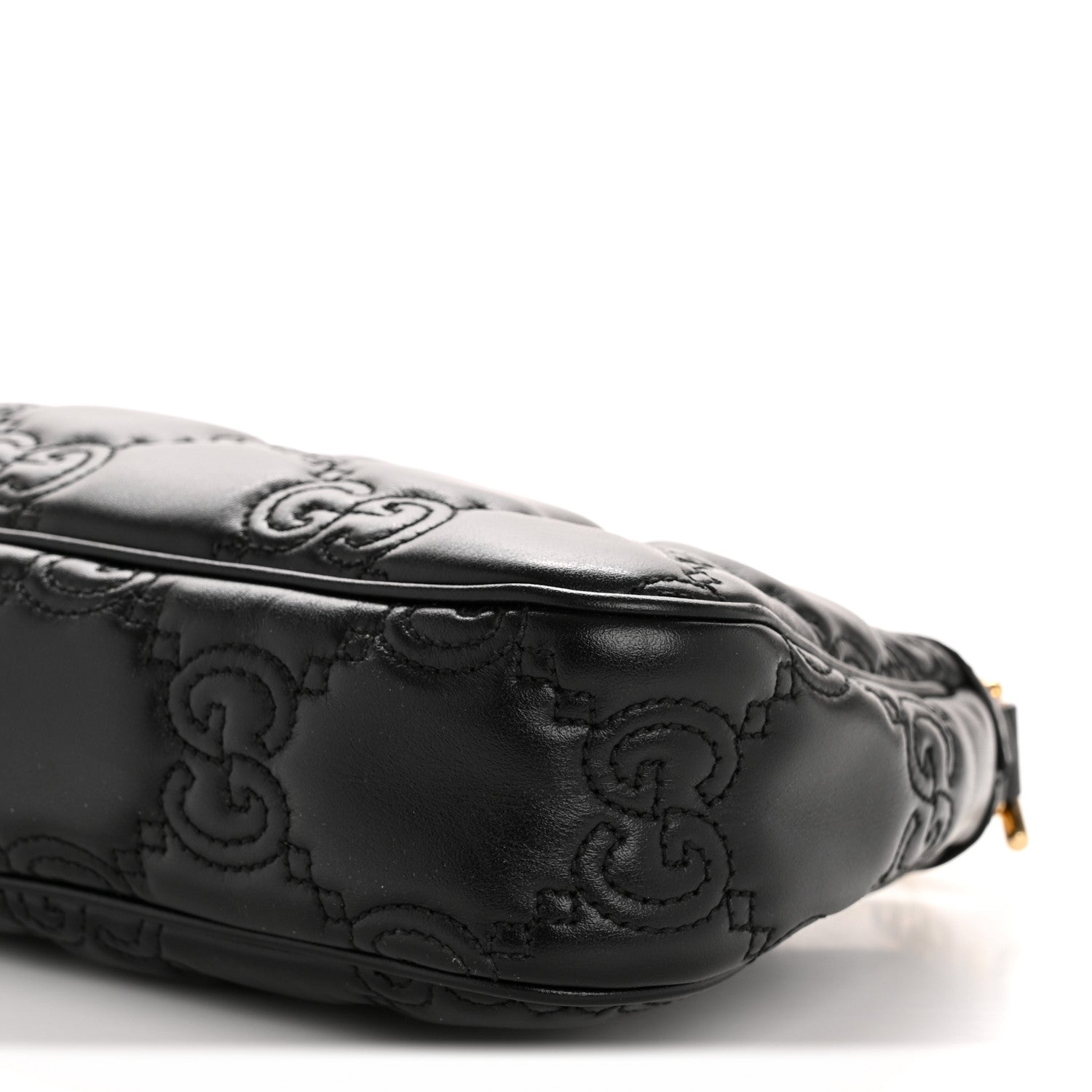 Gucci Calfskin GG Matelasse Chain Handbag Black Natural 10 of 13