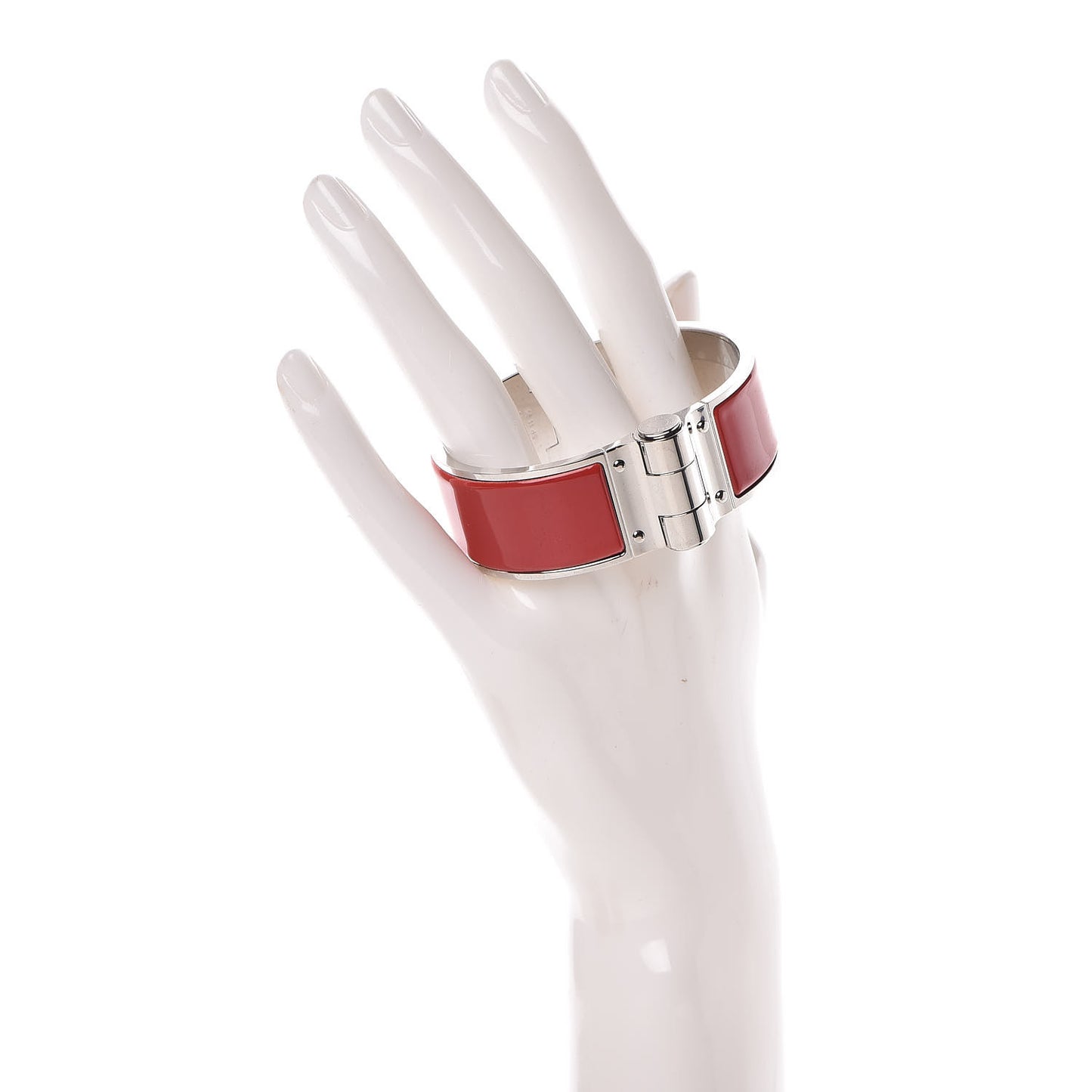 Enamel Charniere Uni Wide Hinged Bracelet S Rouge Amarante