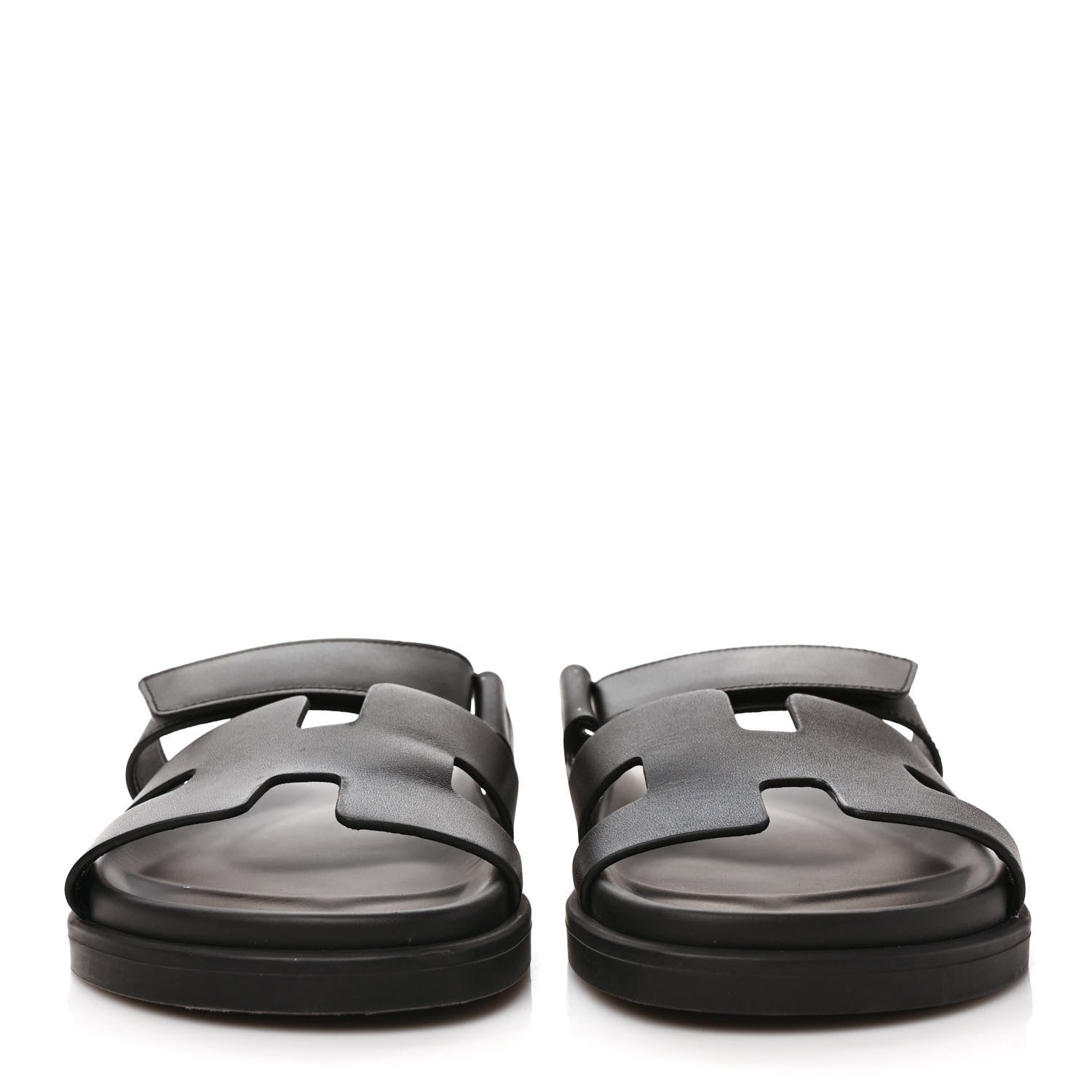 Hermes Calfskin Womens Chypre Sandals 38 Black 2 of 9