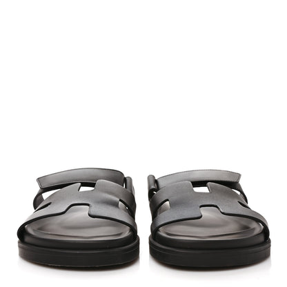 Hermes Calfskin Womens Chypre Sandals 38 Black 2 of 9
