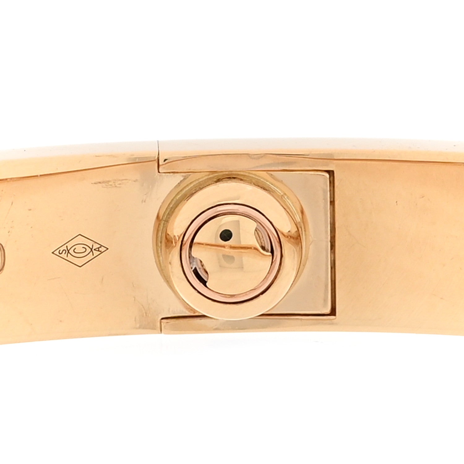 Cartier 18K Yellow Gold 4 Diamond LOVE Bracelet 17 4 of 8