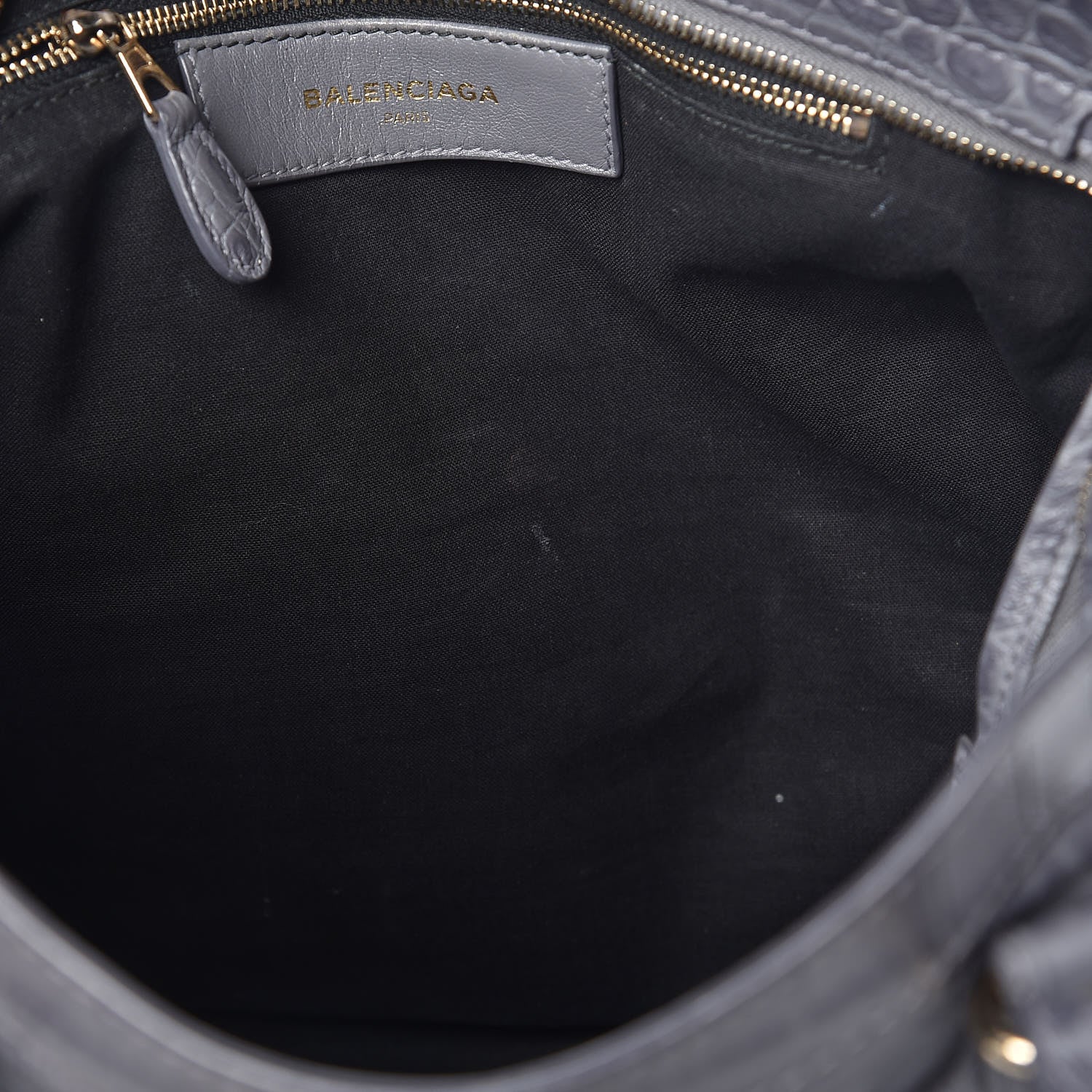 Balenciaga Calfskin Crocodile Embossed Giant 12 Gold Hardware City Gris Beton 9 of 12
