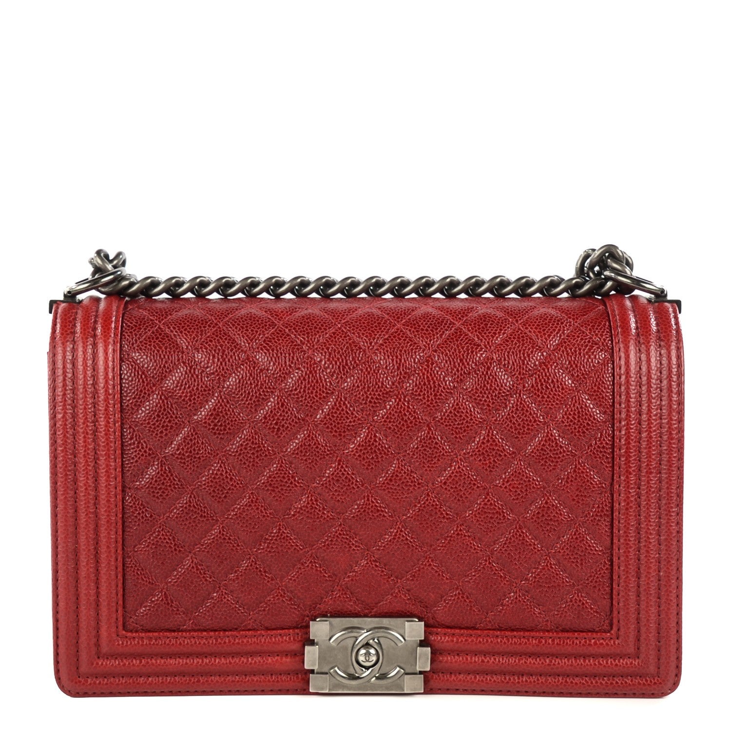 Chanel Caviar Quilted New Medium Boy Flap Dark Red 1 of 8