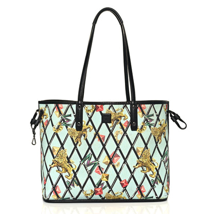 MCM Visetos Medium Reversible Shopper Tote Black 11 of 19