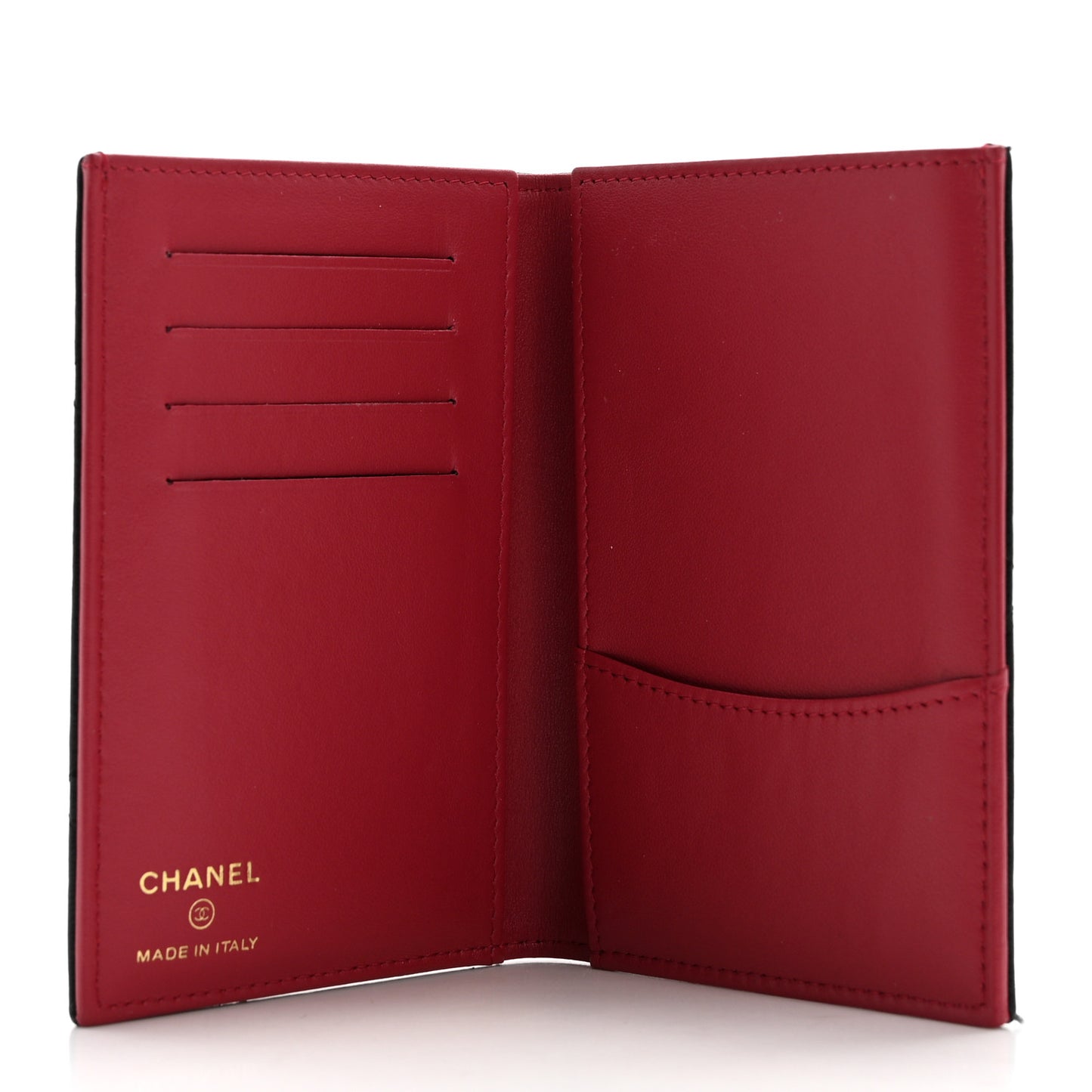 Lambskin Quilted Chanel 19 Passport Holder Black