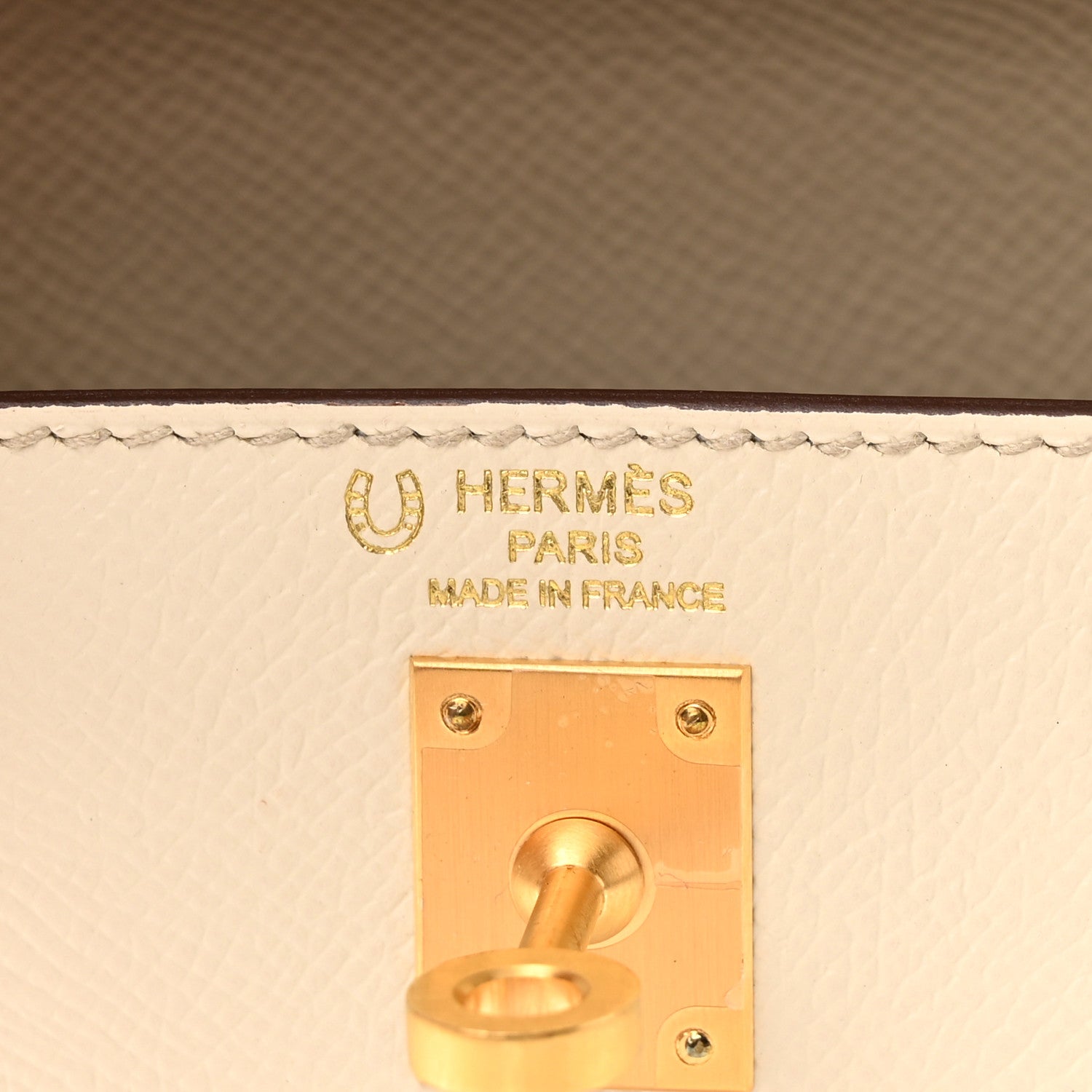 Hermes Epsom Bi-Color Horseshoe Kelly Sellier 25 Craie Trench 6 of 11