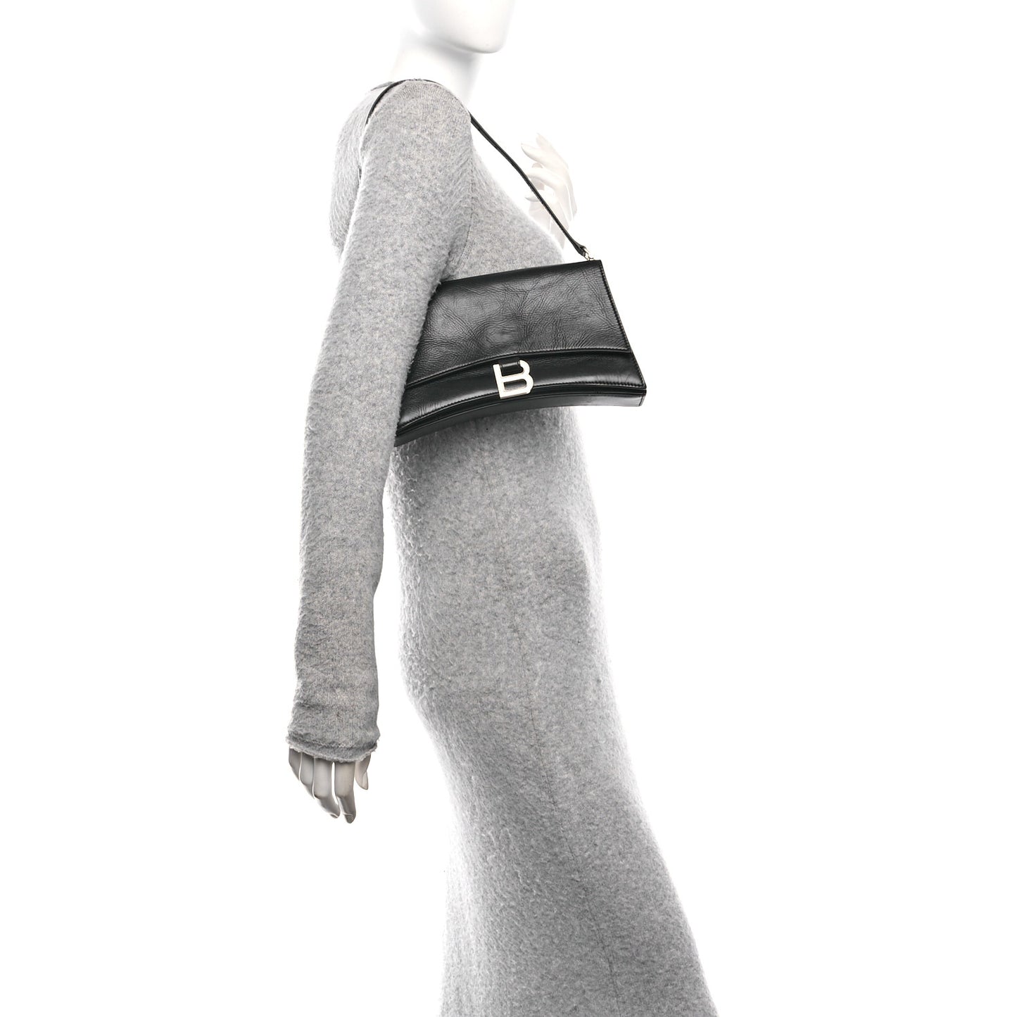 Paper Calfskin Small Crush Sling Bag Black