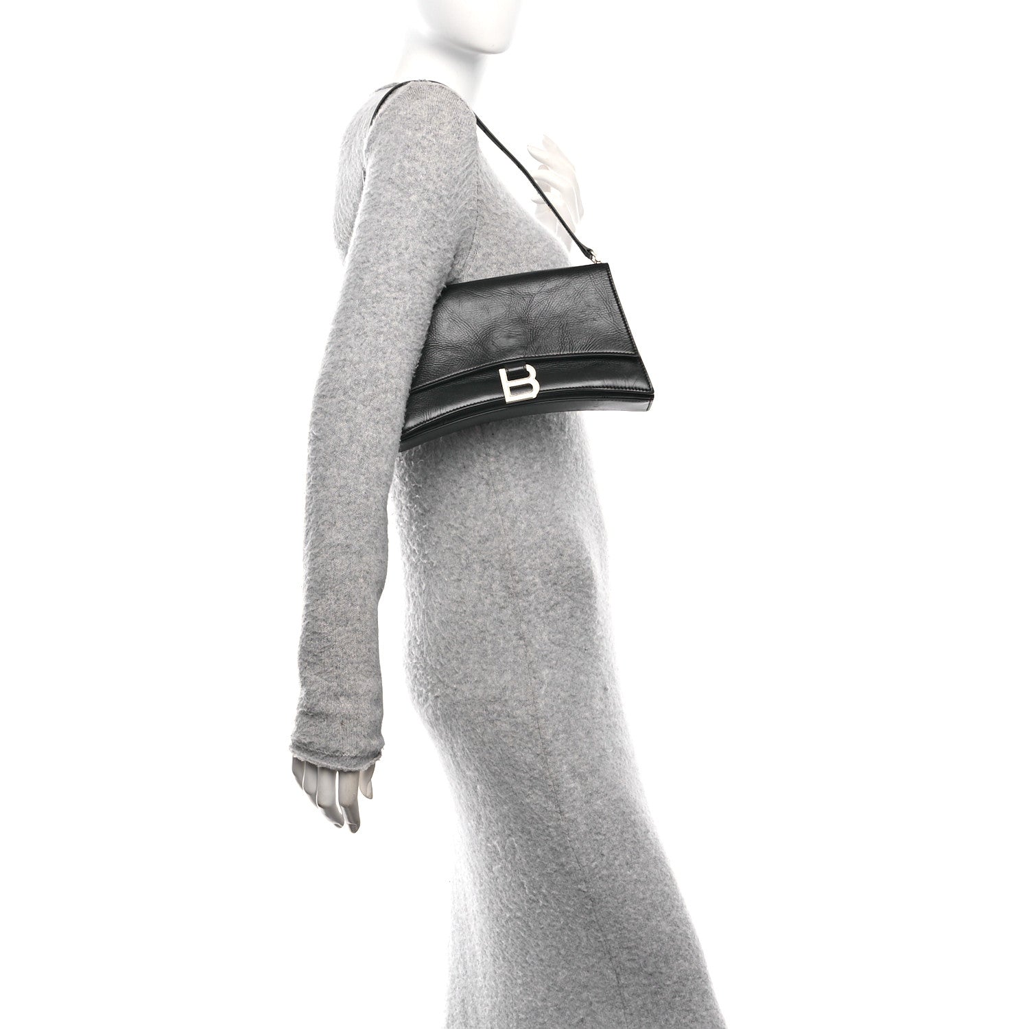 Balenciaga Paper Calfskin Small Crush Sling Bag Black 2 of 9