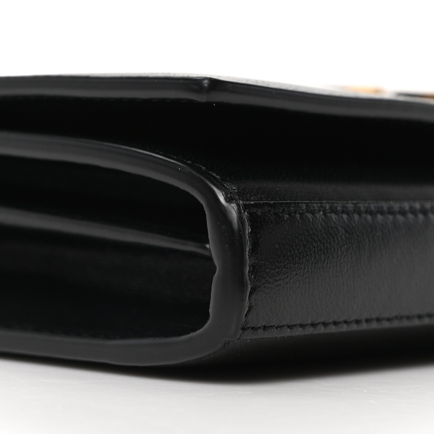Saint Laurent Smooth Calfskin Tri-Metal Cassandre Wallet On Chain WOC Black 8 of 9