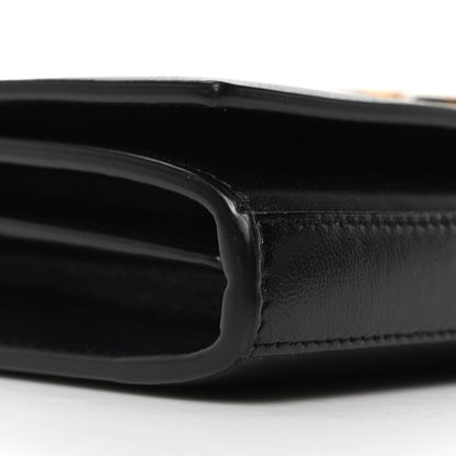 Saint Laurent Smooth Calfskin Tri-Metal Cassandre Wallet On Chain WOC Black 8 of 9