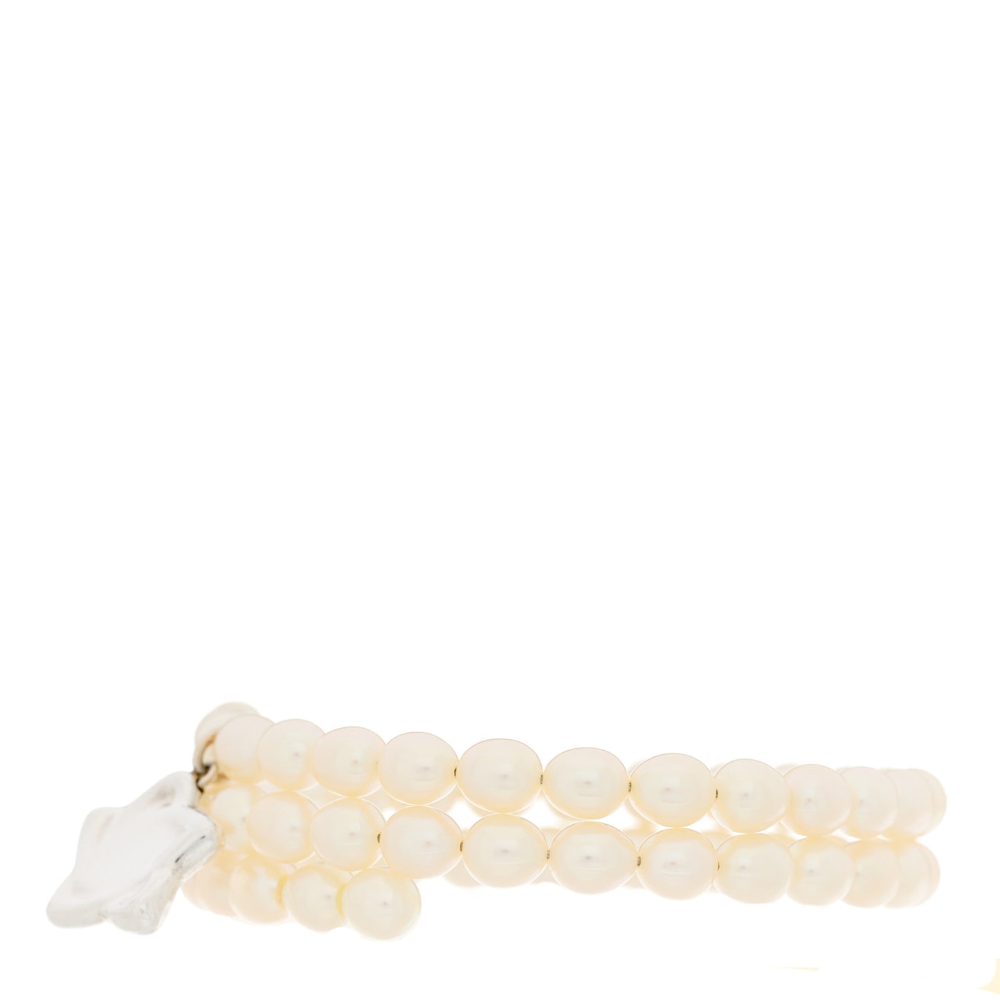 Sterling Silver Pearl Elsa Peretti Three Row Star Charm Bracelet