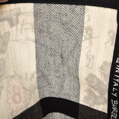 Burberry Coated Canvas Mega Check Sketchbook Reversible Tote White Black 7 of 14