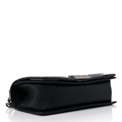 Chanel Calfskin Quilted Metal Embellished Paris Dallas Medium Boy Flap Black 4 of 15