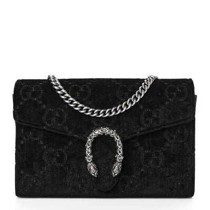 Gucci Velvet GG Monogram Mini Dionysus Chain Wallet Black 1 of 9