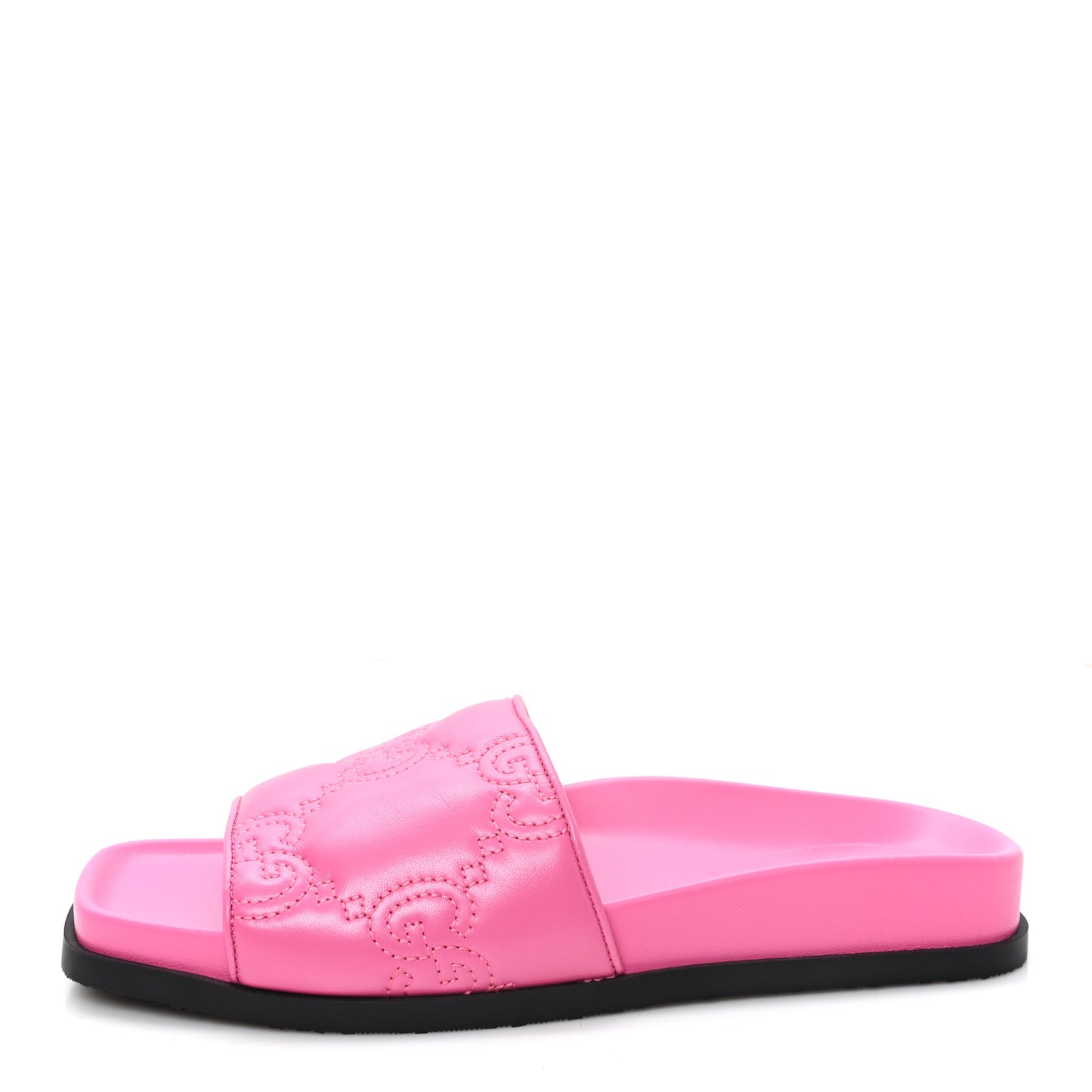 Nappa GG Matelasse Flat Slide Sandals 37 Bon Bon