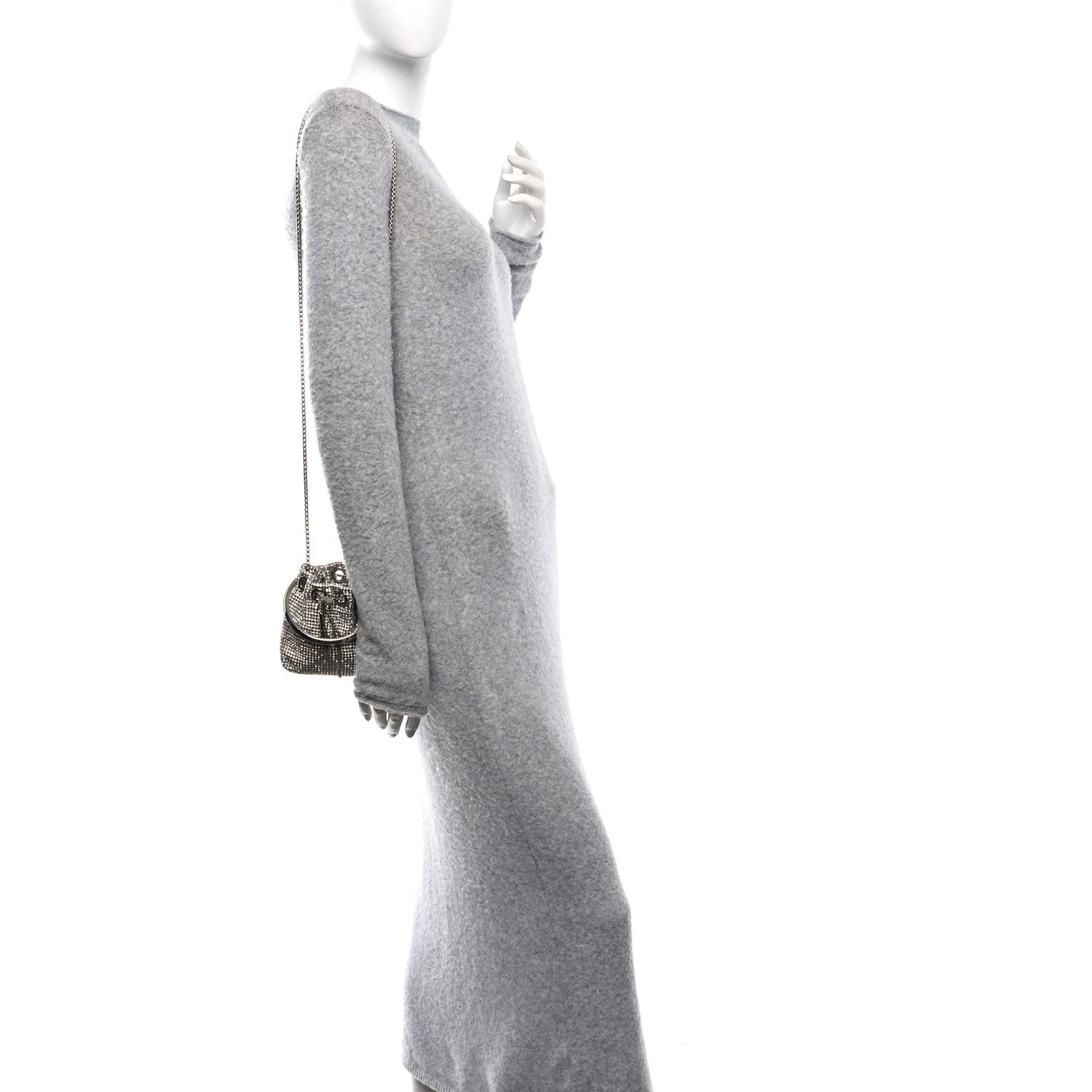 Jimmy Choo Satin Crystal Embellished Micro Bon Bon Bag Silver 2 of 9