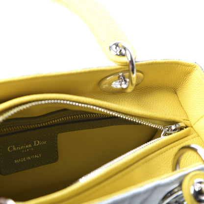 Christian Dior Lambskin Cannage Medium Tri-Color Lady Dior White Grey Yellow 4 of 10