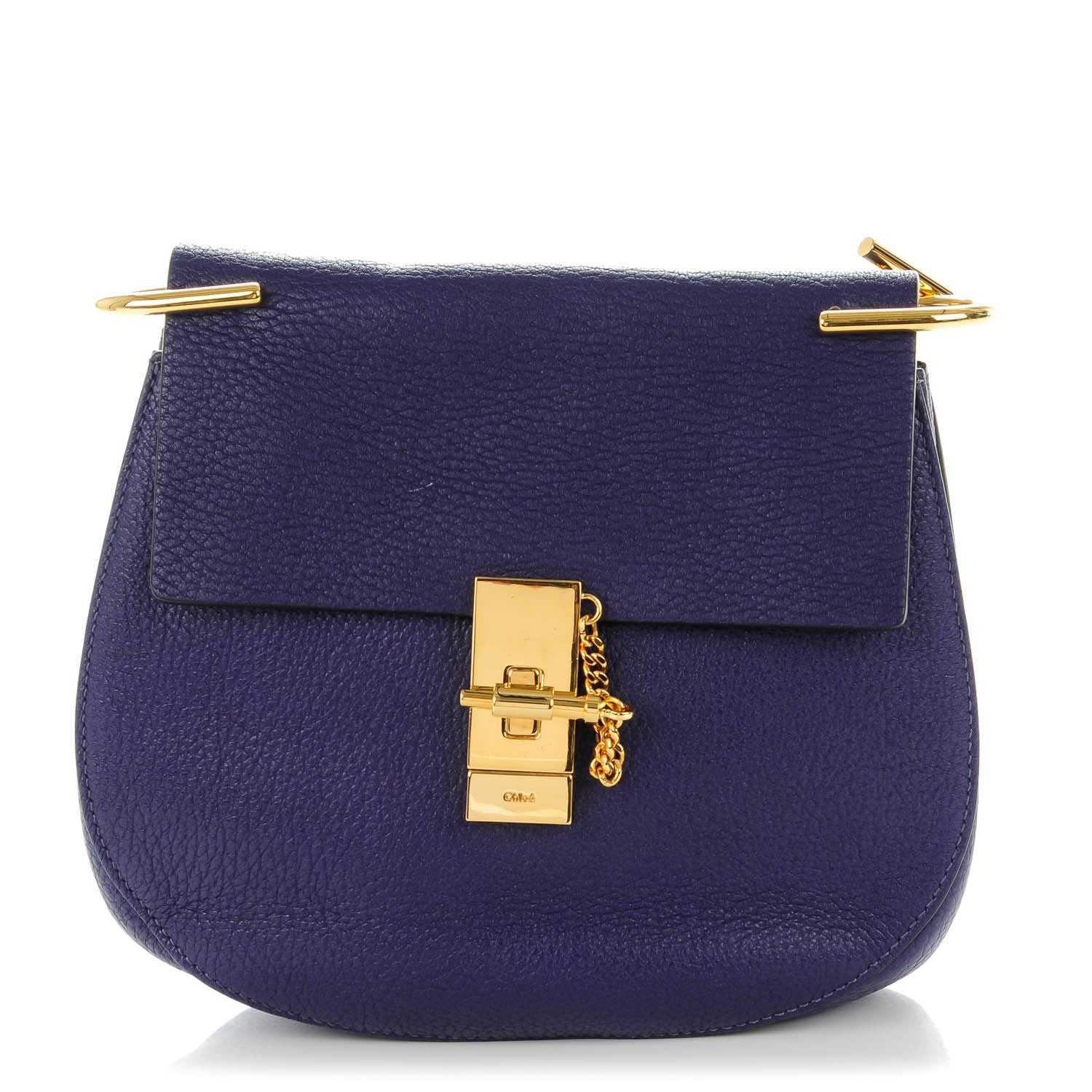 Chloe Grained Lambskin Drew Shoulder Bag Storm Blue 1 of 8