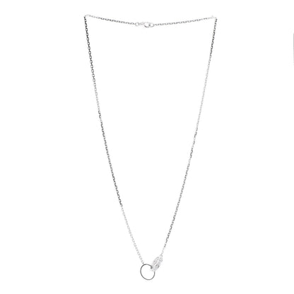 Cartier 18K White Gold Diamond Interlocking LOVE Necklace 3 of 5