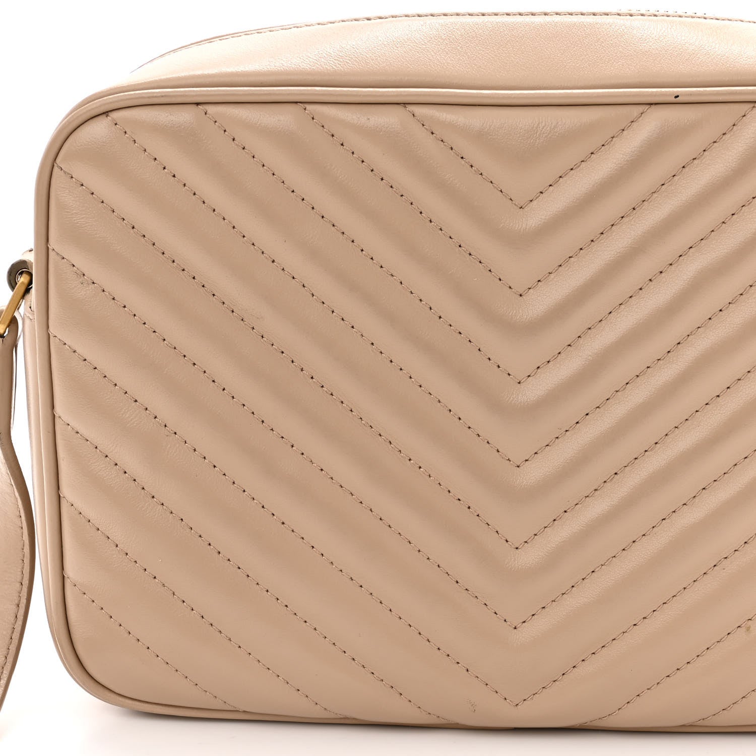 Saint Laurent Calfskin Matelasse Monogram Lou Camera Bag Dark Beige 11 of 17