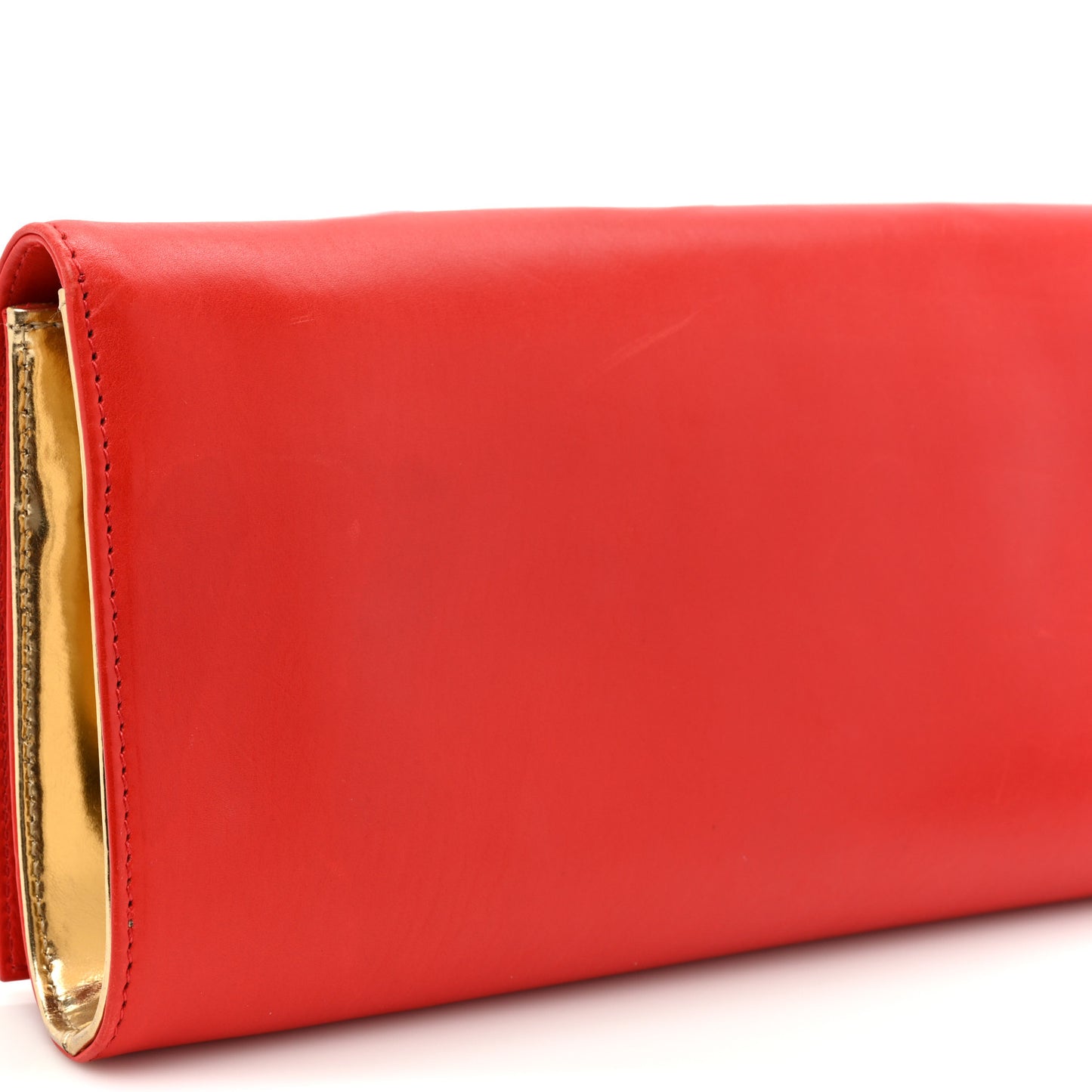 Calfskin Long Clutch With Me Blood Orange